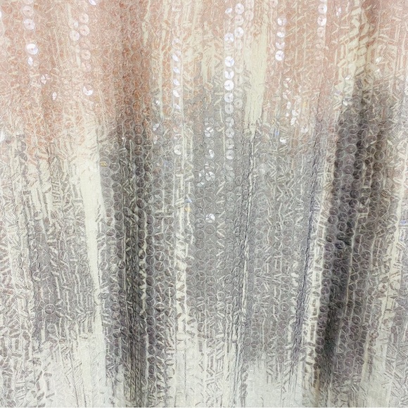 Chico’s Ombré‎ Blush Pink & Gray Sequin Long Sleeve Lightweight Sweater Sz Large - Picture 4 of 8